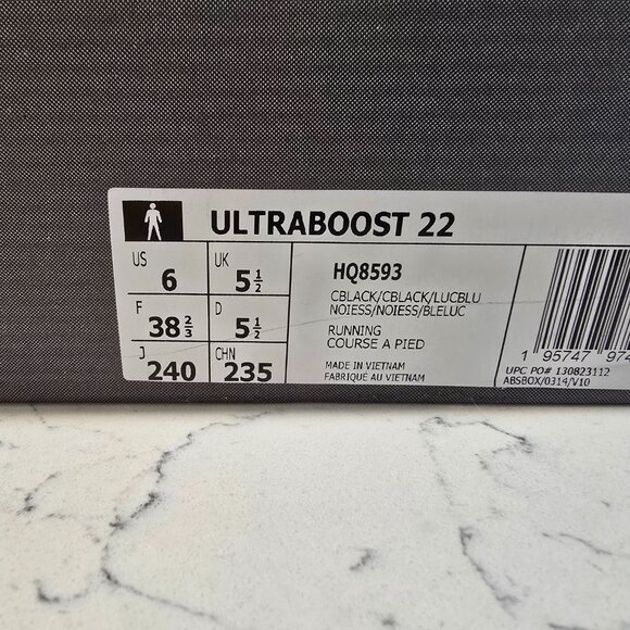 Adidas Ultraboost 22 Running Shoes Black Pink HQ8593 Womens Size 7 Mens 6 NEW - Picture 7 of 12